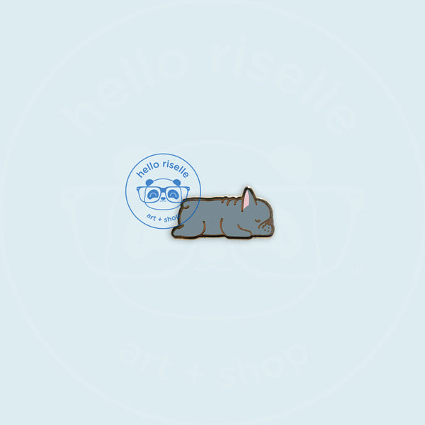 Small Sleeping French Bulldog Enamel Pin