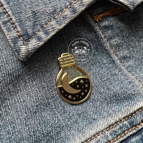 Clear Lightbulb Galaxy Enamel Pin