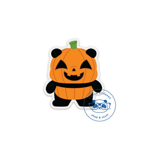Pumpkin Panda Clear Vinyl Sticker