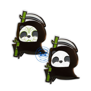Sugar Skull Grim Reaper Panda - Glow in the Dark Enamel Pin
