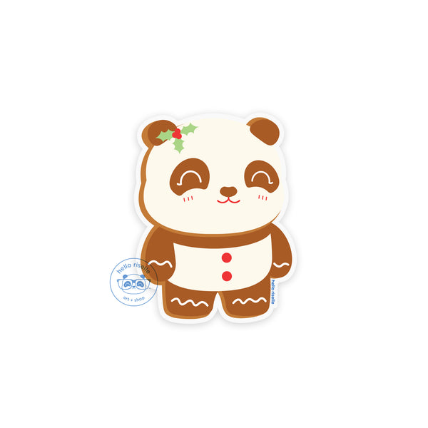 Pandasal Gingerbread Man Panda Vinyl Sticker