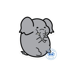 Giggling Chubby Elephant Vinyl Sticker