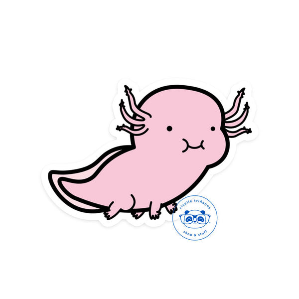 Cheerful Chubby Axolotl Vinyl Sticker