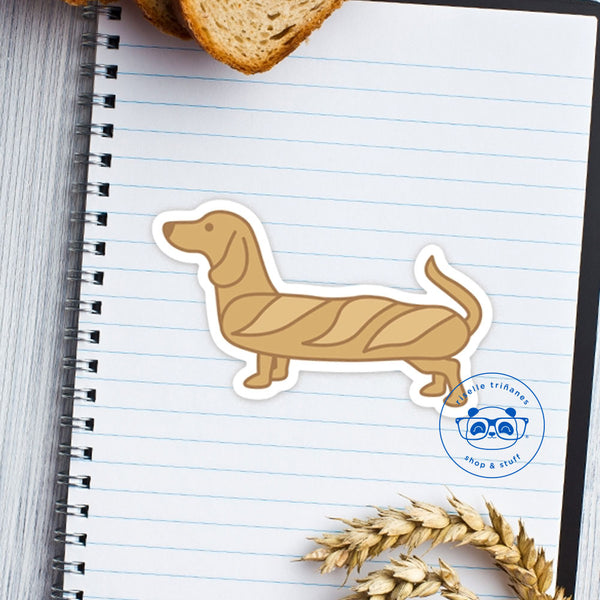 "Doguette" the Bread Dog Baguette Vinyl Sticker